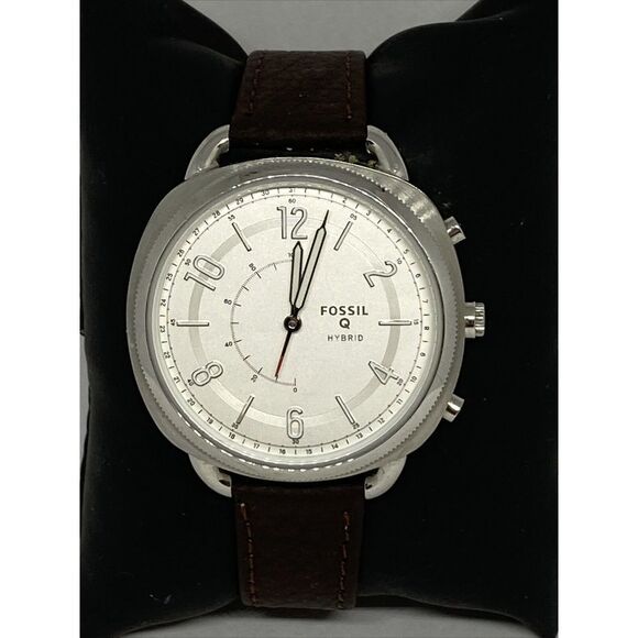 Fossil FTW1202 Women's Brown Leather Silver Analog Dial Hybrid Smartwatch XX768 - Picture 3 of 12